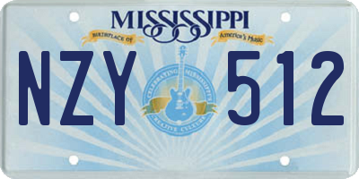 MS license plate NZY512