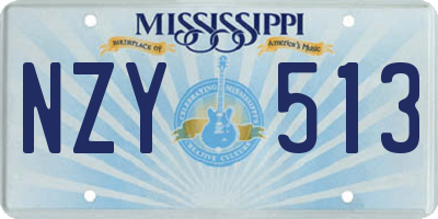 MS license plate NZY513