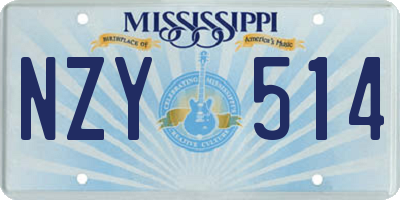 MS license plate NZY514