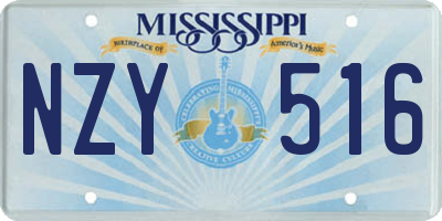 MS license plate NZY516