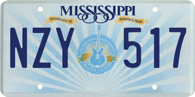 MS license plate NZY517