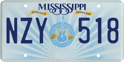 MS license plate NZY518