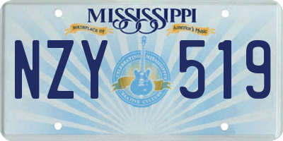 MS license plate NZY519