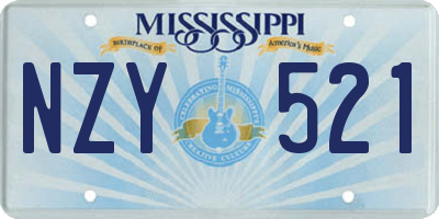 MS license plate NZY521