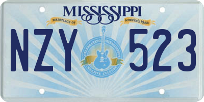 MS license plate NZY523
