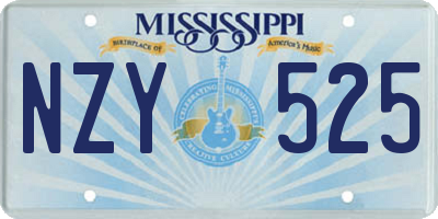 MS license plate NZY525