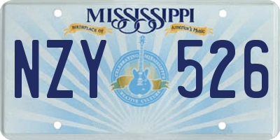 MS license plate NZY526