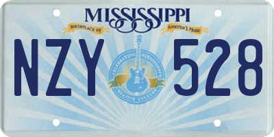 MS license plate NZY528