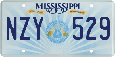 MS license plate NZY529
