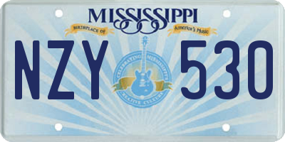MS license plate NZY530