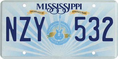 MS license plate NZY532