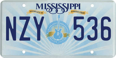 MS license plate NZY536