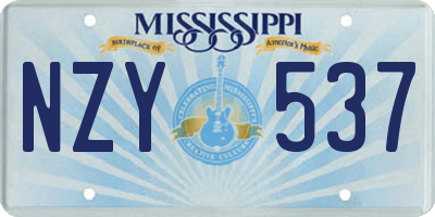 MS license plate NZY537