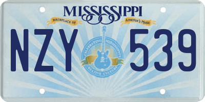 MS license plate NZY539