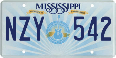 MS license plate NZY542
