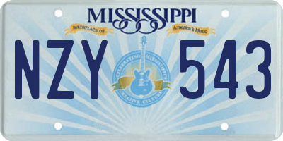 MS license plate NZY543