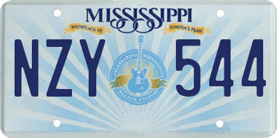 MS license plate NZY544