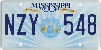 MS license plate NZY548
