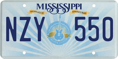 MS license plate NZY550
