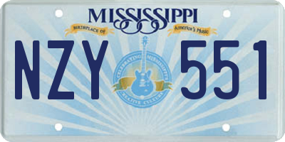 MS license plate NZY551