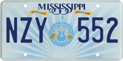 MS license plate NZY552