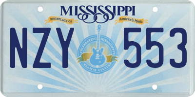 MS license plate NZY553
