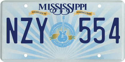 MS license plate NZY554