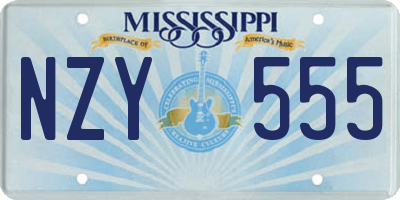 MS license plate NZY555