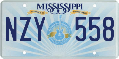 MS license plate NZY558