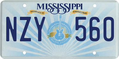 MS license plate NZY560