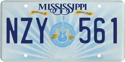 MS license plate NZY561