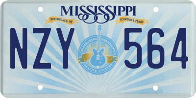 MS license plate NZY564
