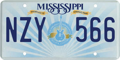 MS license plate NZY566