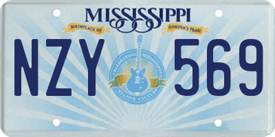 MS license plate NZY569