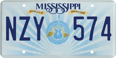 MS license plate NZY574
