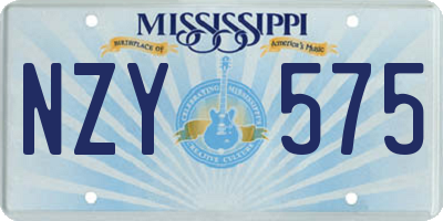 MS license plate NZY575