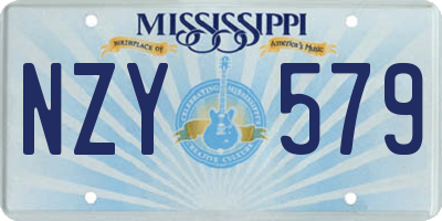 MS license plate NZY579