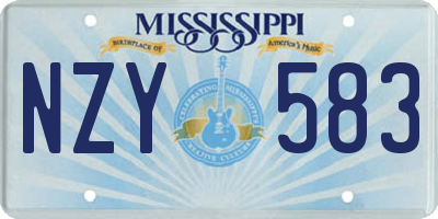 MS license plate NZY583