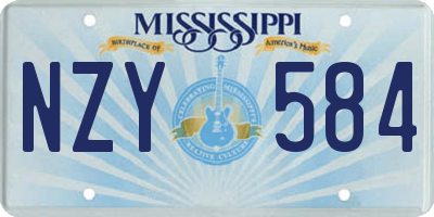 MS license plate NZY584