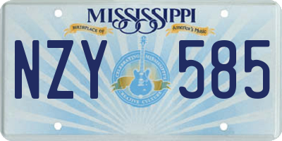 MS license plate NZY585