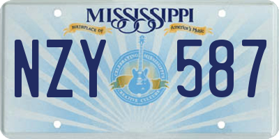 MS license plate NZY587