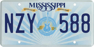 MS license plate NZY588