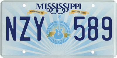 MS license plate NZY589