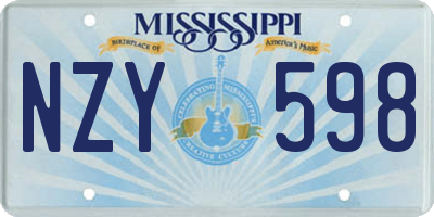 MS license plate NZY598