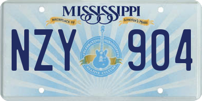 MS license plate NZY904
