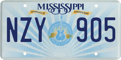 MS license plate NZY905