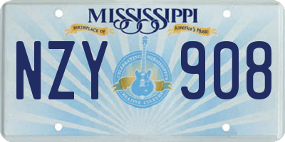 MS license plate NZY908