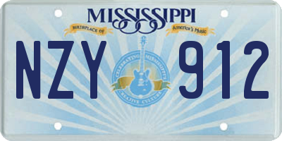 MS license plate NZY912