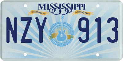 MS license plate NZY913