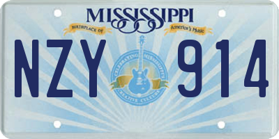 MS license plate NZY914